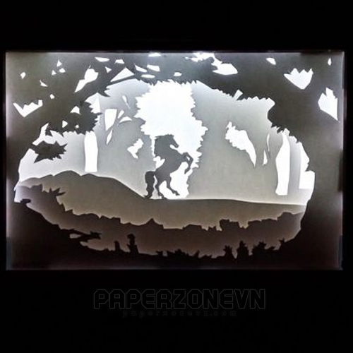 Explore the Beauty of Nature with the Lightbox (Papercut) The Horse in Forest – A Journey Through the Enchanted Forest