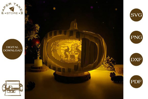 Explore the Witch’s World with the Popup 3D Card (Papercut) Witch Pumpkin Halloween – A Thrilling and Exciting Journey